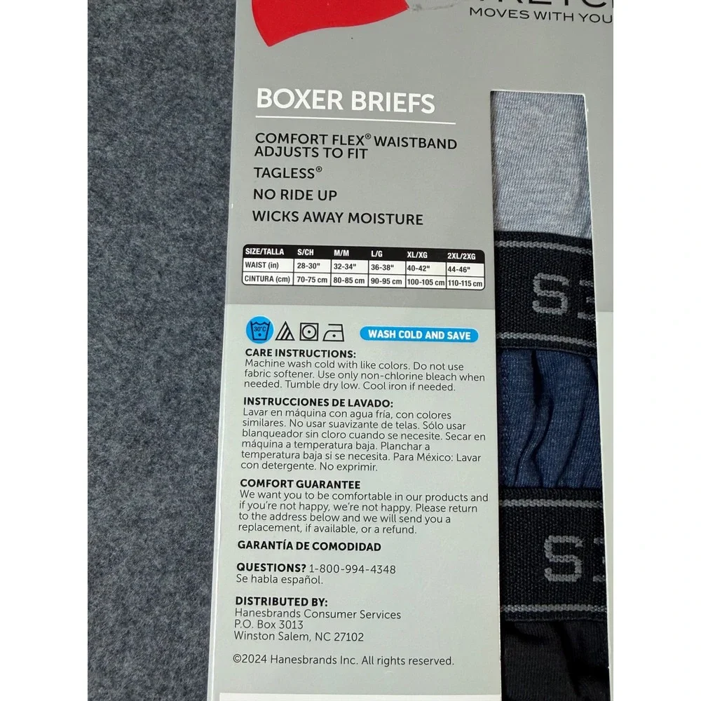 Hanes Boxer Briefs Mens S Multicolor NEW Cotton Stretch 6-Pack Tagless‎